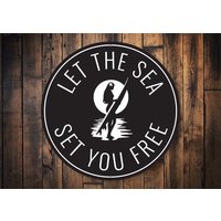 Meer Set You Free Schild, Süßes Surf Mädchen Geschenk, Frau Deko, Surfhaus Surfer von LiztonSignShop