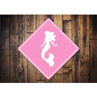 Mermaid Crossing Sign, Lovers, Mermaids, Women, Mom, Home, Cove, Bar - Qualitäts Metallschild von LiztonSignShop