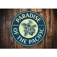 Paradies Des Pazifik Schild, Hawaii Strand Küsten Hawaii Deko, Küstenhaus, Deko Geschenk, Schild Für von LiztonSignShop