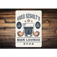 Personalisiertes Man Lounge Schild, Mann Geschenk, Deko Für Papa, Papa Höhle von LiztonSignShop