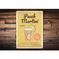 Pfirsich Martini Signatur Trinkschild, Bar Geschenk, Getränk, Deko Für von LiztonSignShop