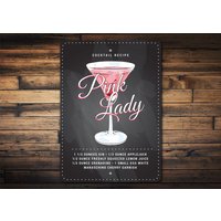 Pinkes Lady Drink Schild, Pink Drink, Trink Bar Geschenk, Bar Schild Für Bars, Geschenk Mamas, Menü von LiztonSignShop