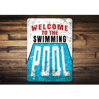 Pool Schild, Vintage Deko Liebhaber, Schild Für Pool, Poolbesitzer, Dekor Haus, Haus Lifestyle von LiztonSignShop