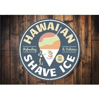 Rasiertes Eis Schild, Leckeres Rasiertes Eis, Schneetüten Truck, Hawaii Best Shaved Ice in Town, Frozen Treat Decor von LiztonSignShop