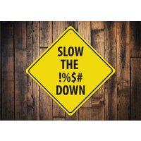 Slow Down Schild, Achtung Sign, Road Crossing Straßenschild, Lustige Kreuzung, Lustiges Straßenschild - Qualitäts-Metallschild von LiztonSignShop