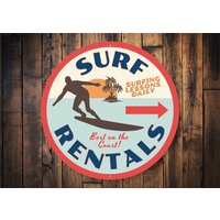 Surf Rentals Schild, Surfer Verleih Shack Geschenk, Dekor, Surf, Surfer, Geschenk Für Mädchen Surfhütte von LiztonSignShop