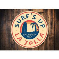 Surfs Up La Jolla Schild, Geschenk, Surf Suft Strandliebhaber, Surfer Hütte, Surfer, Geschenk Für Mädchen Shack von LiztonSignShop