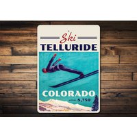 Telluride Colorado Schild, Ski Colorado, Snow Sport, Personalisiertes Skischild, Run Decor, Geschenk Für Skifahrer von LiztonSignShop