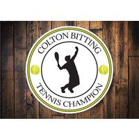 Tennis Champion Schild, Geschenk Liebhaber Deko - Metall Schild von LiztonSignShop