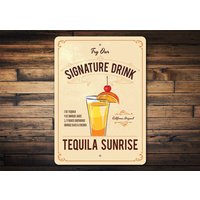 Tequila Sunrise Schild, Leckeres Trinkgeschenk, Vintage Bar Dekor, Dekor Für Bars. Geschenke, Geschenk von LiztonSignShop