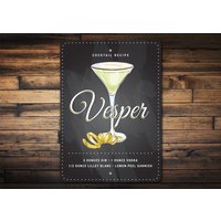 Vesper Getränkeschild, Vespergetränk, Trink Bar Geschenk, Bar Drink Schild Für Bars, Geschenk Mütter, Menü von LiztonSignShop