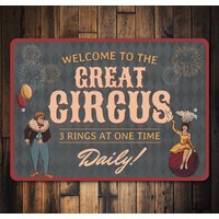 Welcome To Circus Schild, Willkommen Zirkus Goer, Zirkus, Vintage Schild Für Zirkushaus, Dekor, - Qualitätsschild von LiztonSignShop