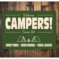 Willkommen Camper Schild, Camping Leben, Geschenk, Deko, Geschenk Für Camping, Outdoor von LiztonSignShop