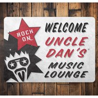 Willkommen Musik Schild, Lounge, Lounge Rock N Roll Geschenk, Schild Für Musik von LiztonSignShop
