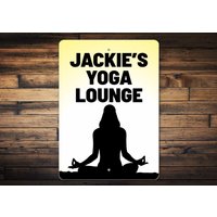 Yoga Lounge Schild, Dekor, Liebhaber Zeichen Für Yoga, Yogalehrer, Geschenk, Studio Home Deko von LiztonSignShop