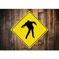 Zombie Crossing Schild, Crossing, Liebhaber, Raum, Halloween Zeichen Für Zombie, Geschenke, Gruselig - Qualitäts Metall von LiztonSignShop