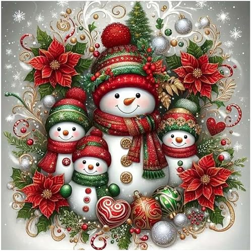 Ljevandria Diamond Painting Weihnachten Schneemann Diamant Painting Bilder Erwachsene Kinder 5D Dimond Painting DIY Bastelset Weihnachten Diamant Malerei Set für Wanddekoration 30x30cm von Ljevandria