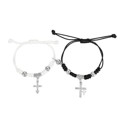 Ljmyy 2 Stück Kristall-Paar-Armbänder, magnetisch, passender Armreif, modisch, geflochtenes Seil, Handgelenkkette für Damen und Herren, Schmuckarmband Ljmyy 2 Stück Kristall-Paar-Armbänder, magnetisch, passender Armreif, modisch, geflochtenes Seil, Handgelenkkette für Damen und Herren, Schmuckarmband von Ljmyy