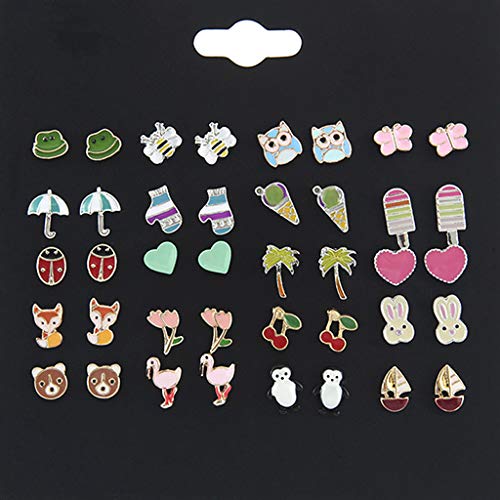 Ljmyy 20 Paar Tier-Ohrringe, Obst-Flamingo-Ohrringe, Pfosten-Set, Schmuck-Dekoration, Zubehör für Frauen und Mädchen Ljmyy 20 Paar Tier-Ohrringe, Obst-Flamingo-Ohrringe, Pfosten-Set, Schmuck-Dekoration, Zubehör für Frauen und Mädchen von Ljmyy
