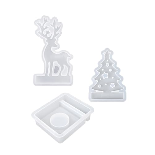 Ljmyy 3 Stück Weihnachts-Kerzenständer-Formen, Kerzenständer-Formen, Silikon-Textur für Teelichter, Kerzenständerform Ljmyy 3 Stück Weihnachts-Kerzenständer-Formen, Kerzenständer-Formen, Silikon-Textur für Teelichter, Kerzenständerform von Ljmyy
