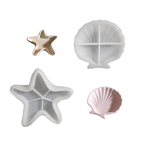 Ljmyy Aufbewahrungsbehälter-Form, hochtemperaturbeständig, Silikonform für Muscheln, Seestern, Schmuckkästchen, Schmuckkästchen, Aufbewahrungsbox-Form von Ljmyy