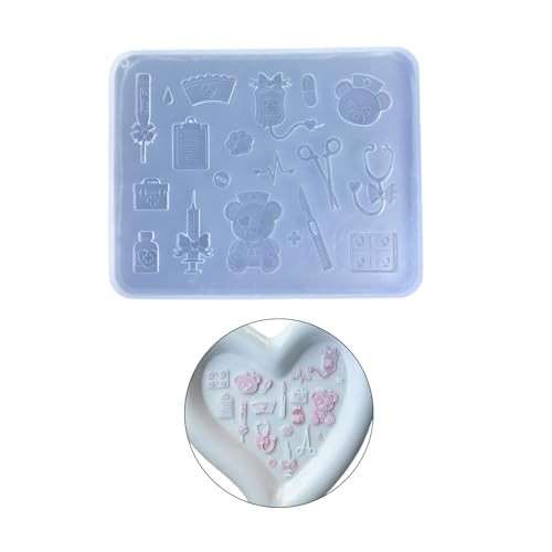 Ljmyy Bear Doctor Zubehör Tropfform Ornamente Formen Silikon Ton Formen für Handherstellung von Ljmyy