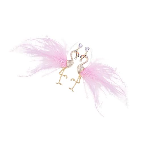 Ljmyy Elegante Flamingo-Ohrringe mit funkelnden Kristallen, Schmuck-Accessoire für Frauen, modisches Geschenk, Flamingo-Ohrringe von Ljmyy