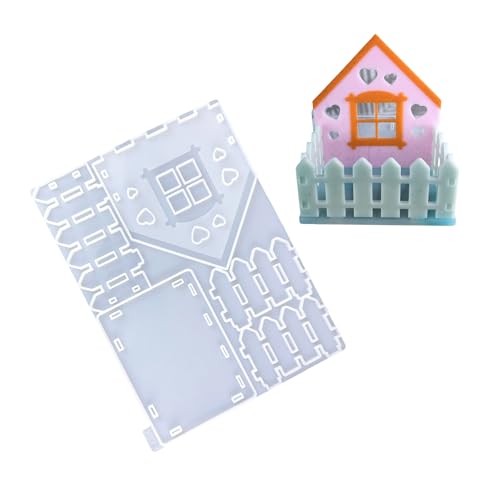 Ljmyy Flexible Silikonform für Haus und Zaun, Dekoration, temperaturbeständig, Gipsform für Ornamente, Ornamente Ljmyy Flexible Silikonform für Haus und Zaun, Dekoration, temperaturbeständig, Gipsform für Ornamente, Ornamente von Ljmyy