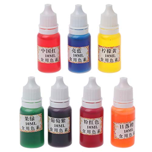 Ljmyy Flüssige Epoxidharzfarbe, Kunstharz, für Schmuckhandwerksprojekte, 7 Farben, Farbstoff-Set, zur Schmuckherstellung, hautfreundliche Pigmente zum Aufhängen von Ljmyy