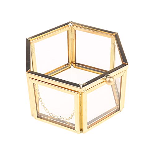 Ljmyy Glasklare Vintage-Schmuckschatulle – Goldene geometrische Schmuckbox für Gehäuse, dekorative Box Ljmyy Glasklare Vintage-Schmuckschatulle – Goldene geometrische Schmuckbox für Gehäuse, dekorative Box von Ljmyy