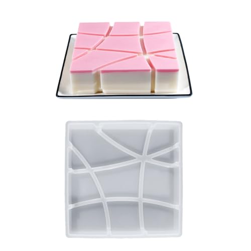 Ljmyy Kreative Backform für Schokolade und Mousse, lebensmittelechtes Silikon, quadratisch, abgeschrägt, für Gebäck, Dessert, Backformen Ljmyy Kreative Backform für Schokolade und Mousse, lebensmittelechtes Silikon, quadratisch, abgeschrägt, für Gebäck, Dessert, Backformen von Ljmyy