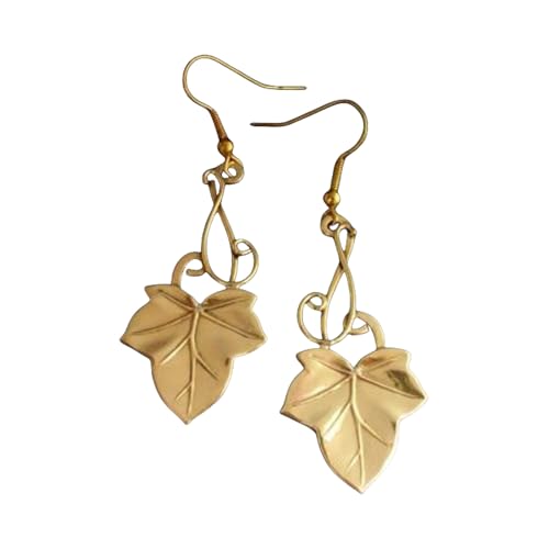 Ljmyy Lange Vintage-Ohrringe aus Ahornblatt inspirieren durch elegante Stile mit Öltropfen-Designs, Accessoire für modische Frauen, Ahornblatt-Ohrringe von Ljmyy