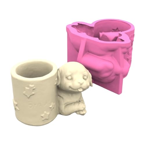 Ljmyy Praktische Hunde-Blumentöpfe, stabile Silikonform, Zement, Gips, Bastelbedarf für Garten und Innendekoration, Welpen-Blumentopf, Silikonform Ljmyy Praktische Hunde-Blumentöpfe, stabile Silikonform, Zement, Gips, Bastelbedarf für Garten und Innendekoration, Welpen-Blumentopf, Silikonform von Ljmyy