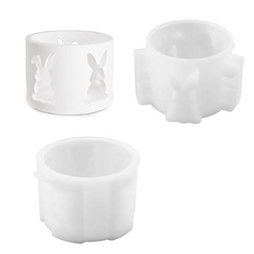 Ljmyy Robustes Mehrzweck-Silikon-Kerzenhalter-Formen-Set, tragbar, für Harz, Gips, Bastelbedarf, verschiedene Größen, Kaninchen-Kerzenhalter-Form Ljmyy Robustes Mehrzweck-Silikon-Kerzenhalter-Formen-Set, tragbar, für Harz, Gips, Bastelbedarf, verschiedene Größen, Kaninchen-Kerzenhalter-Form von Ljmyy