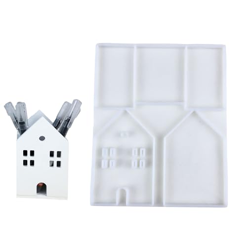 Ljmyy Silikonform für Schreibtisch-Ornamente, für Miniatur-Haus-Form, Stifthalter, Dekoration, Gipsform, Schmuckherstellung, Zubehör, Stifthalter Ljmyy Silikonform für Schreibtisch-Ornamente, für Miniatur-Haus-Form, Stifthalter, Dekoration, Gipsform, Schmuckherstellung, Zubehör, Stifthalter von Ljmyy