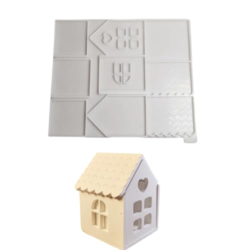 Ljmyy Silikonform für Weihnachtskerzenhalter, Bastelform, Kollektion für Hausmotive und Zuhause, Dekoration, Hausform Ljmyy Silikonform für Weihnachtskerzenhalter, Bastelform, Kollektion für Hausmotive und Zuhause, Dekoration, Hausform von Ljmyy