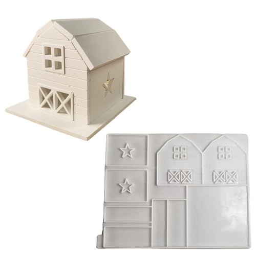Ljmyy Silikonformen Miniatur-Hausform, stabiler Hauseinsatz, Ornament, Silikonform zum Basteln, einzigartige Ferienhäuser, Hausform Ljmyy Silikonformen Miniatur-Hausform, stabiler Hauseinsatz, Ornament, Silikonform zum Basteln, einzigartige Ferienhäuser, Hausform von Ljmyy