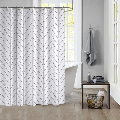 Duschvorhang LinesShower Curtain Curtains, Duschvorhänge Duschrollo 100x200cm Duschvorhang Mit Gewicht Badewanne, Duschrollo, Badewanne Duschvorhang Textil Stoff Waschbar Bad Vorhang Badevorhang 739 von Ljpsse