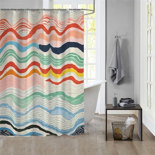 Ljpsse Duschvorhang Bunt 100x200cm Beschwerter Saum Wasserdicht Duschvorhänge Waschbar Stoff Shower Curtains Mit Ösen Duschvorhangringe Faltbarer Bad Curtain Badewanne Badezimmer Vorhang Gardinen 14 von Ljpsse
