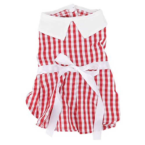 Haustierplaidkleid entzückender Karierter Rock Sonnenschutz für Katzen Hunde Sommer (L) von LjwZekyrnt