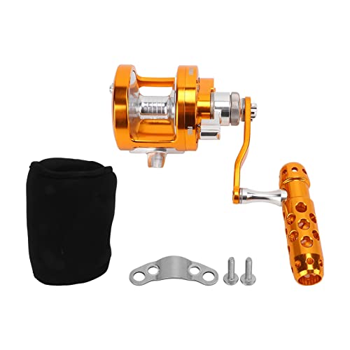 LjwZekyrnt Aluminiumlegierung Trolling Fischerei Rollen Offshore Deep Sea Fishing Rolls Eingeschwindigkeit Baitcasting Fishing Rolle (Sy90 Eingeschwindigkeit rechter Hand) von LjwZekyrnt