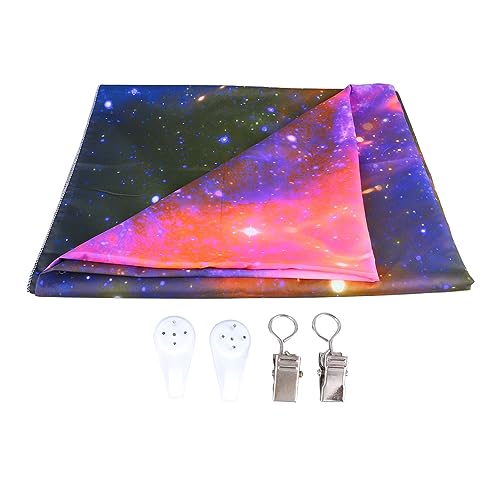 LjwZekyrnt Blacklight Tapestry Star Sky Nebel glühend UV reaktive weiche hautfreundliche Wanddekoration Schlafzimmer Party (150x130cm / 59x51in) von LjwZekyrnt