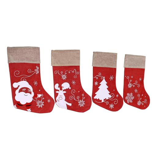 LjwZekyrnt Weihnachts Strumpf Dekorative Cartoon Muster Manschette Strumpf Ornament Rot 4 Stück für Baum Treppen Kamin LjwZekyrnt Weihnachts Strumpf Dekorative Cartoon Muster Manschette Strumpf Ornament Rot 4 Stück für Baum Treppen Kamin von LjwZekyrnt
