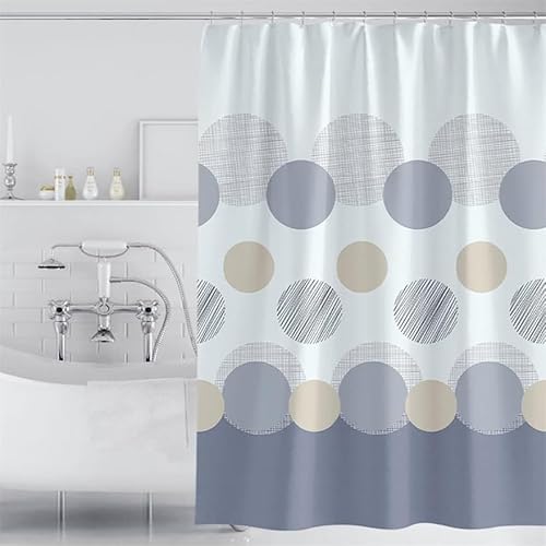 Lkw Ogechi 200 cm Drop Extra Lang Polyester Duschvorhang, 180-300 cm Breit Gewichtete Wasserdicht Duschvorhang, Große Punkten Muster Waschbar Antischimmel Badezimmervorhang (240x200cm) von Lkw Ogechi