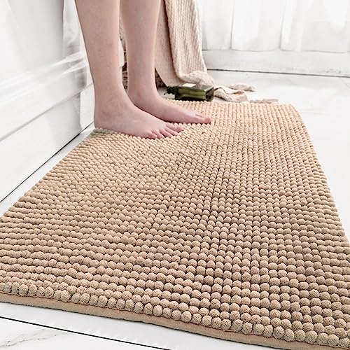 Lkw Ogechi 40x60cm Mikrofaser Chenille Badematte, Badteppich rutschfest Waschbar Weich, Super SaugfäHige Badematte Flauschige Badvorleger, Badezimmermatte rutschfest Waschbar (Khaki) von Lkw Ogechi