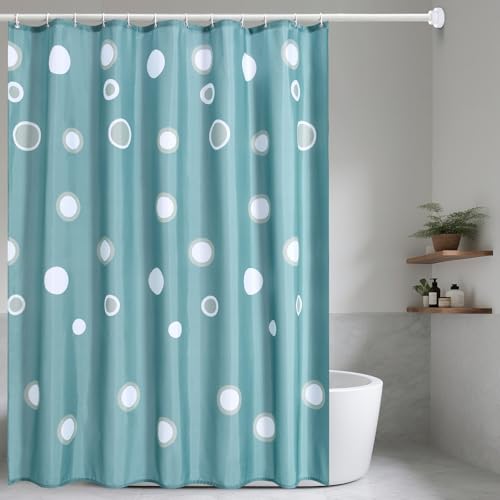Lkw Ogechi Blauer Duschvorhang mit Gewichtetem Saum 240cm Drop - Heavy Duty Nassraum Vorhang Wasserdicht und Antimold Polyester Badezimmervorhang, Bubble Gemustert (200 * 220cm) von Lkw Ogechi