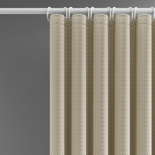 Lkw Ogechi Duschvorhänge Beige 240cm Drop für Badezimmer, Anti-Schimmel und wasserdichter Polyester-Duschvorhang mit gewichtetem Saum für Nasszellen (240 * 200 cm) von Lkw Ogechi