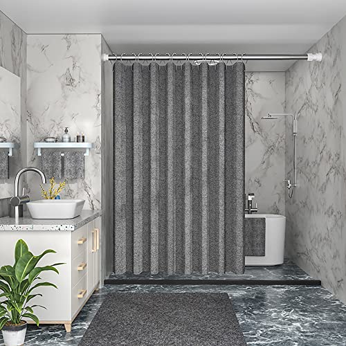 Lkw Ogechi Duschvorhang 180x220 cm Wasserdicht Antimold, 180cm Breite 220cm Tropfen Wasserdicht Waschbar Badezimmervorhang, Anti-Schimmel Duschvorhang Grau Blau Grün Apricot Rosa Beige (Grau) von Lkw Ogechi