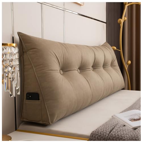 Llchaensc Kopfende Großes Rückenkissen Bequemes Lesekissen Und Rückenteil Im Bett, 2 in 1 Rückenlehne Und Kopfkissen, Langes XXL Kissen Für Sofa Couch Wand,R,120x50x20cm von Llchaensc