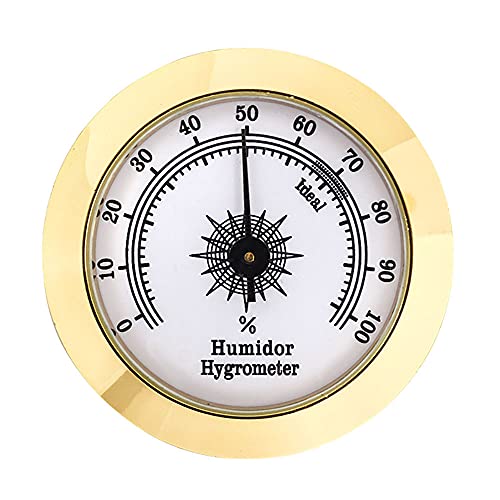 49Mm Runder Legierung Analog Hygrometer Für Humidore Gitarre Violine Zigarrenschachtel,Gold von Lllunimon